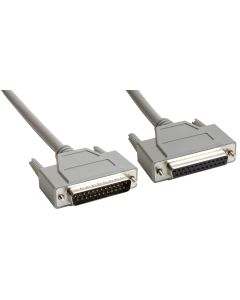 Amphenol CS-DSDMDB25MF-002.5 25-Pin DB25 Deluxe D-Sub Cable, Shielded, Male/Female, 2.5', Gray